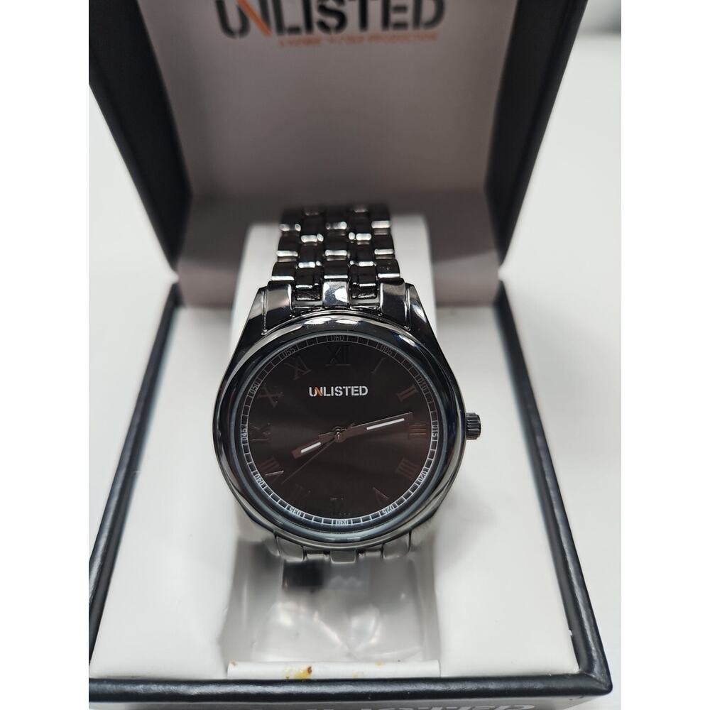 Unlisted By Kenneth Cole Analog Men's Watch Metallic Silver Gray New Battery